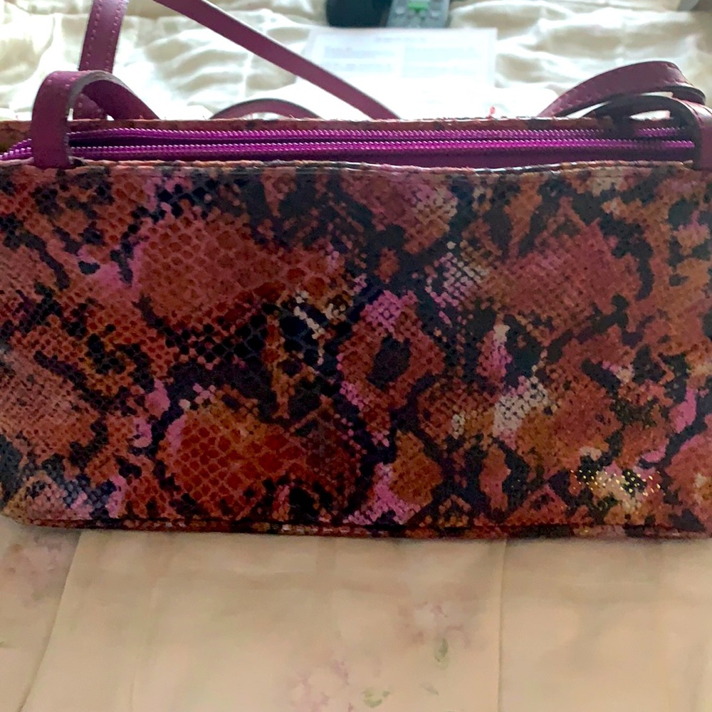 Bright pink snakeskin clutch never worn vintage